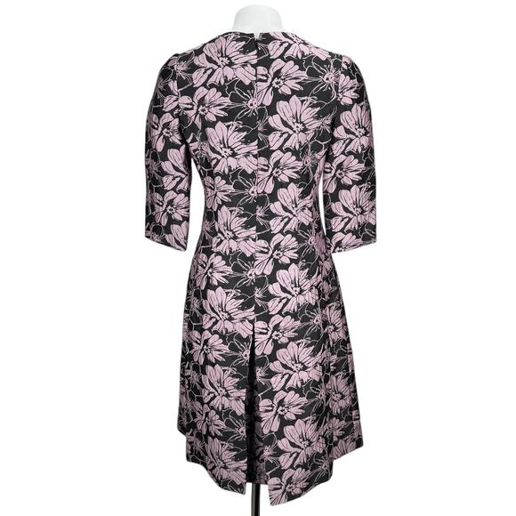 RICKIE FREEMAN For Teri Jon Jacquard Floral A-Line Dress Sz 4 - Picture 4 of 6